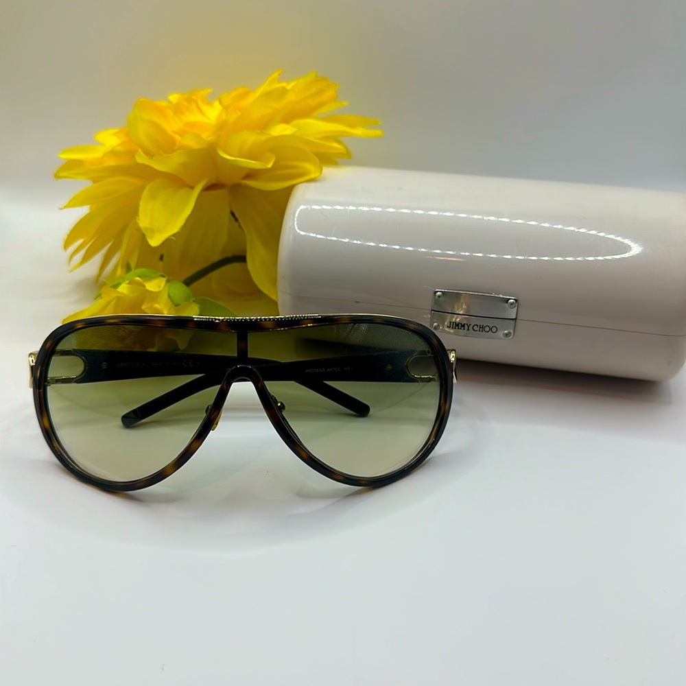JIMMY CHOO PROTEA UNISEX SUNGLASSES! Havana Gold/Brown! In Excellent Condition!